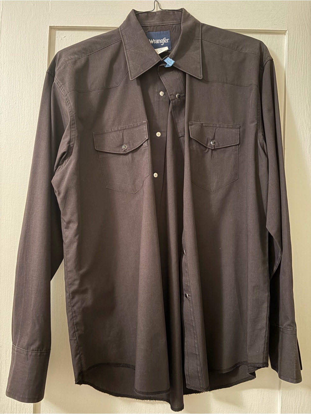 Wrangler Men’s Long Sleeve Button-Down Shirt - Brown